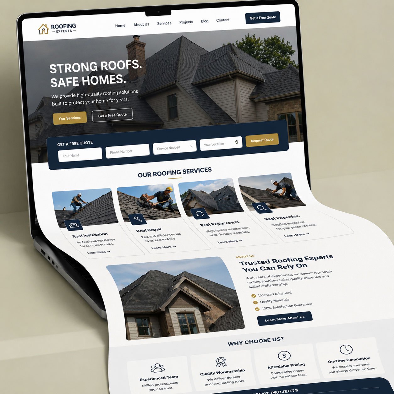 Roofing Web Design USA