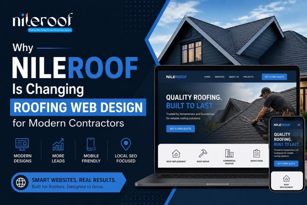 Modern roofing web design services by Nileroof for roofing contractors